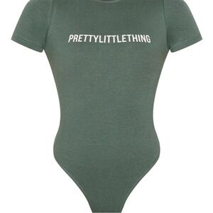 PrettyLittleThing Green Short Sleeve Bodysuit